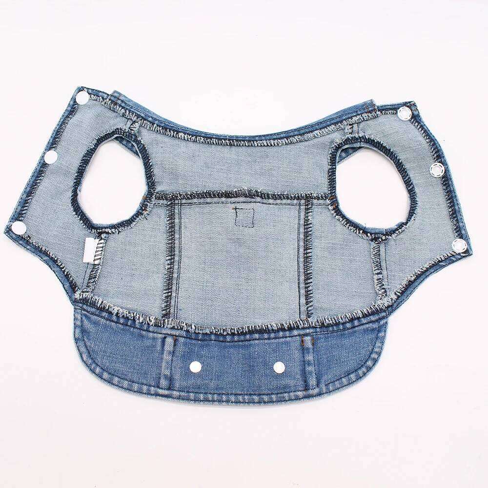 2024 New Thin Pet Jeans Jacket Puppy Denim Clothes with Dog Leash Traction Buckle Cool Harness Vest for Small Medium Dogs XJ260127