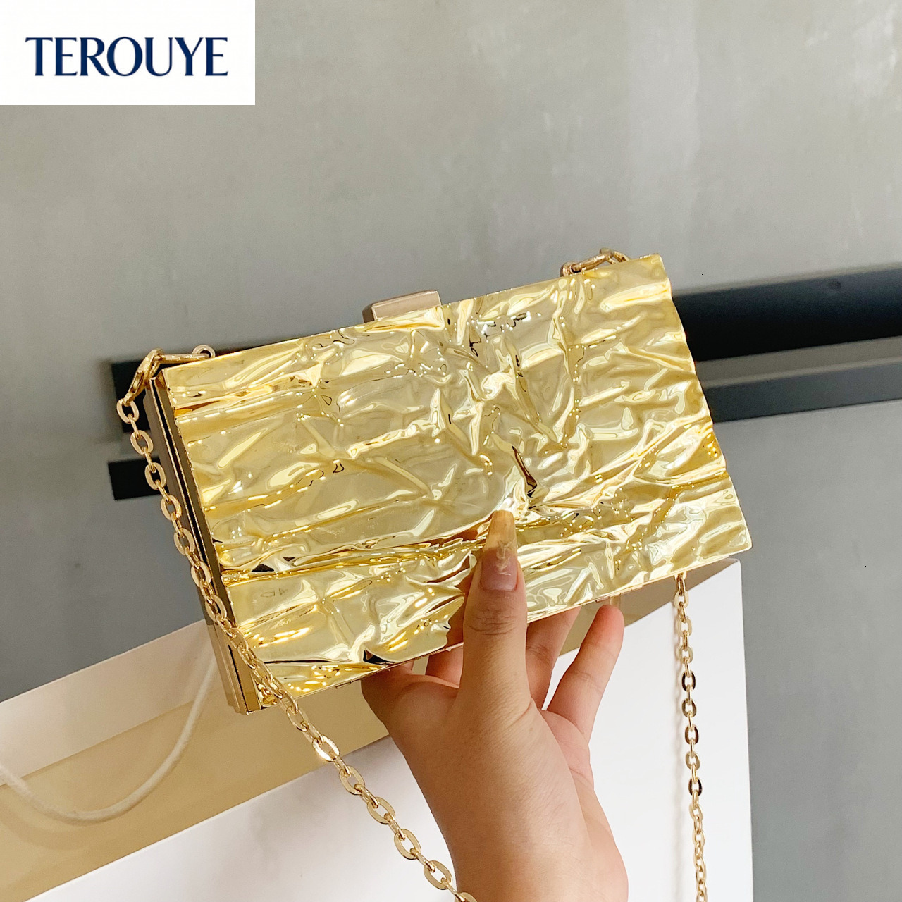 TEROUYE autumn and winter new niche design light luxury elegant evening bag French bag small square bag bag chain women's shoulder bag
