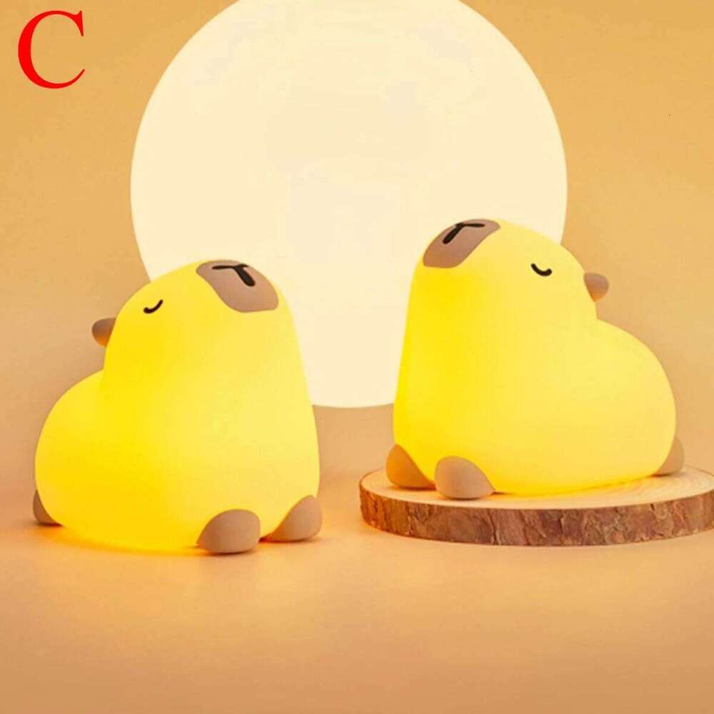 Capybara Night Light Soft Silicone Lamp Touch Sensor USB Rechargeable Bedside Decor Nursery Kids New Year Gift 4 Styles Optional Z260127