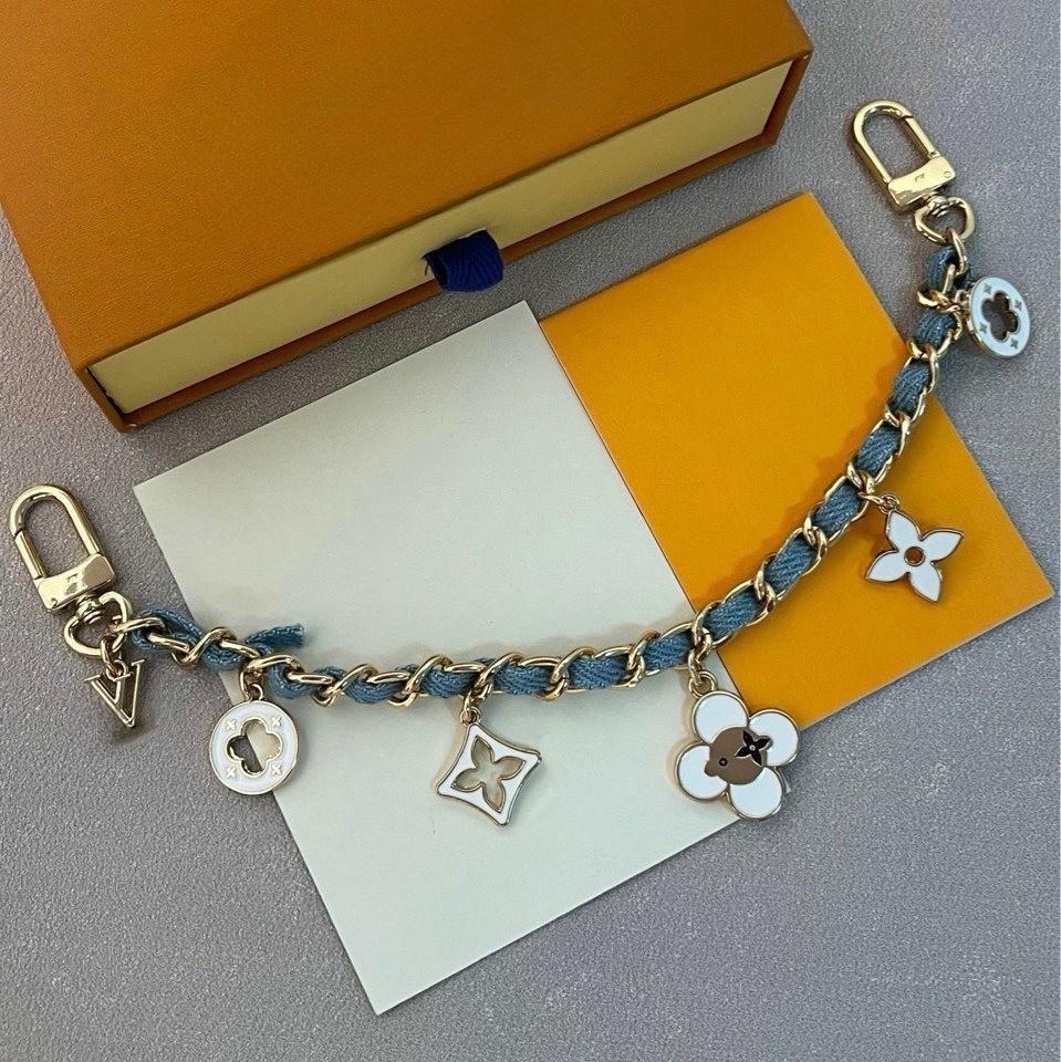 Fashion Key Chain Designer Flower Keychain Handmade Copper Cowboy Metal Chain Keychains Bag Charm Hanging Decoration Pendant Accessorie