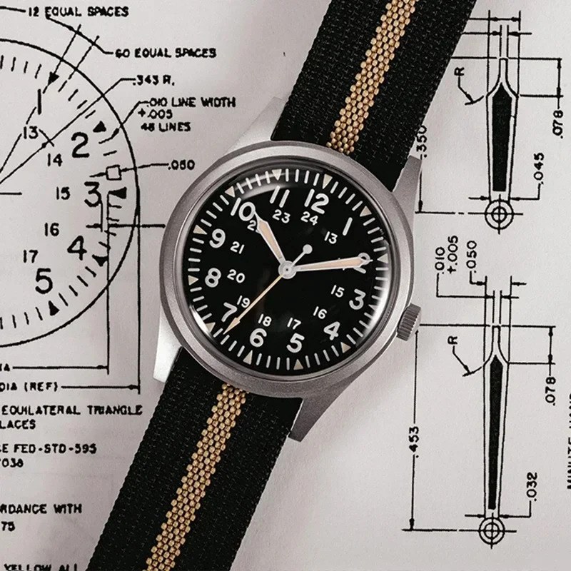 RDUNAE RA03 345mm Military Men Vintage Quartz Watch G10 Miyota 2035 Watches K1 Mineral Glass Stainless Steel Wristwatc 260124