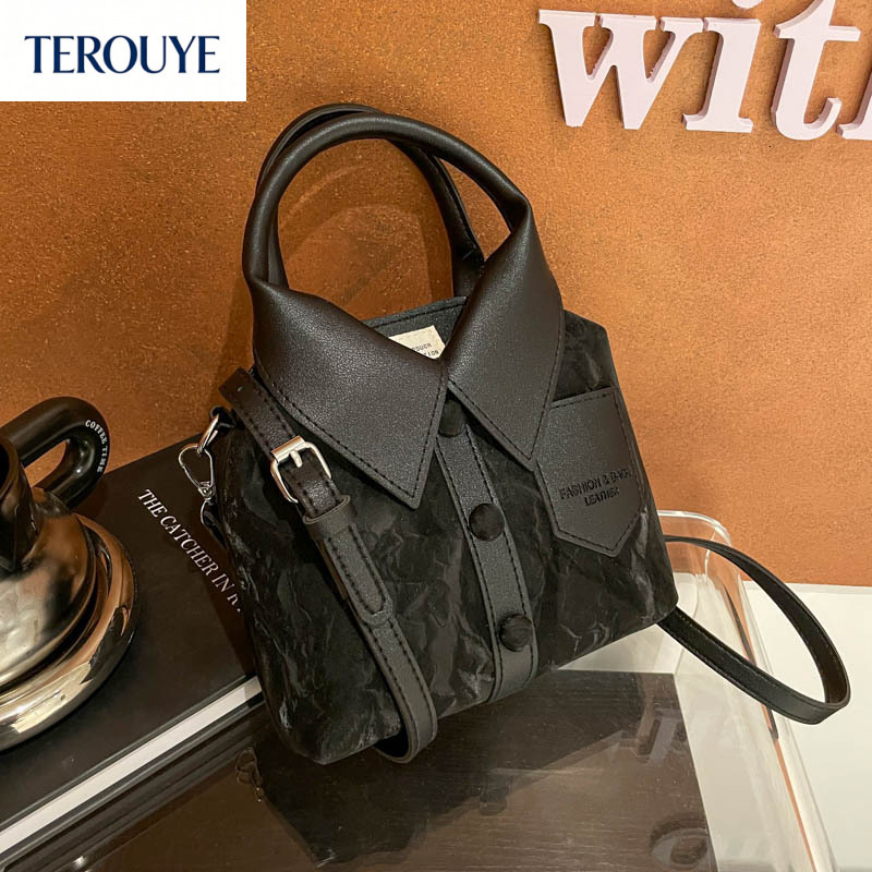TEROUYE Korean style niche personalized design women's handbag autumn and winter new fashion casual shirt bag simple fashion handbag luxury