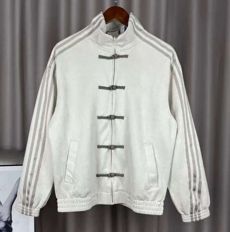 Tang jacket Designer Men's Pilot Fleece-Lined Cuffs Letter Embroidery Chinese-Style Sporty Stand Collar with Button Placket Autumn Baseball Jacket