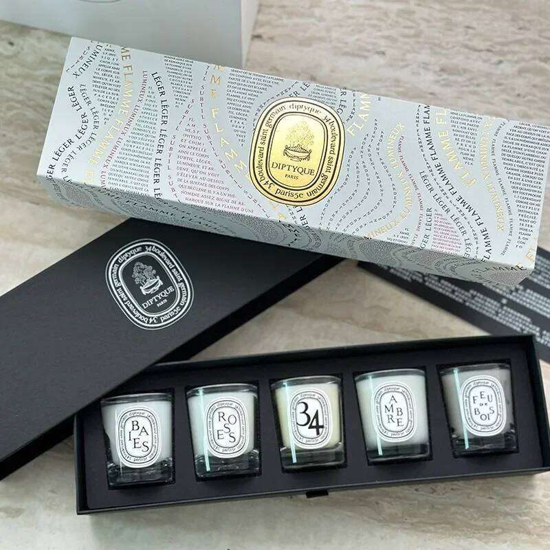 Winter Limited 5 Pcs Set 35g Aromatherapy Christmas Gift Box with Long-Lasting Fragrance for Home Decor Scented Candles Y260127