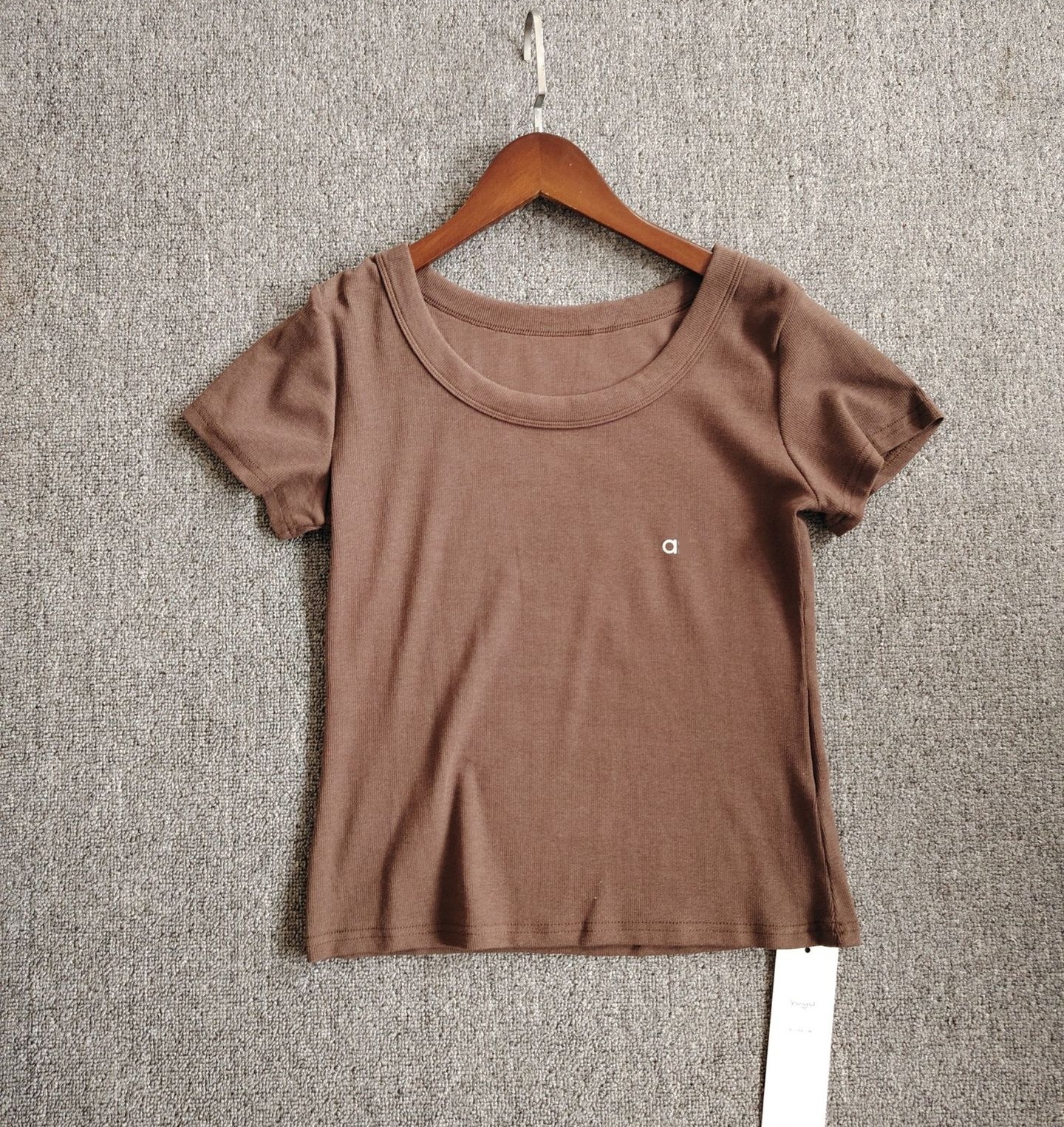 Designer Alongside Women's Slim Yoga T Shirt Fit Short Sleeve Flexible T-Shirt Sporty Casual Tops