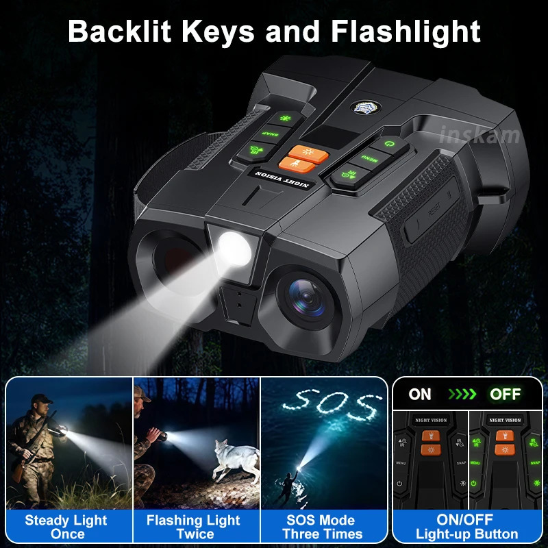 4K Night Vision Binoculars 45inch Big Screen Goggles 5000mAh 800m Full Dark Infrared Telescope Goggle 260120