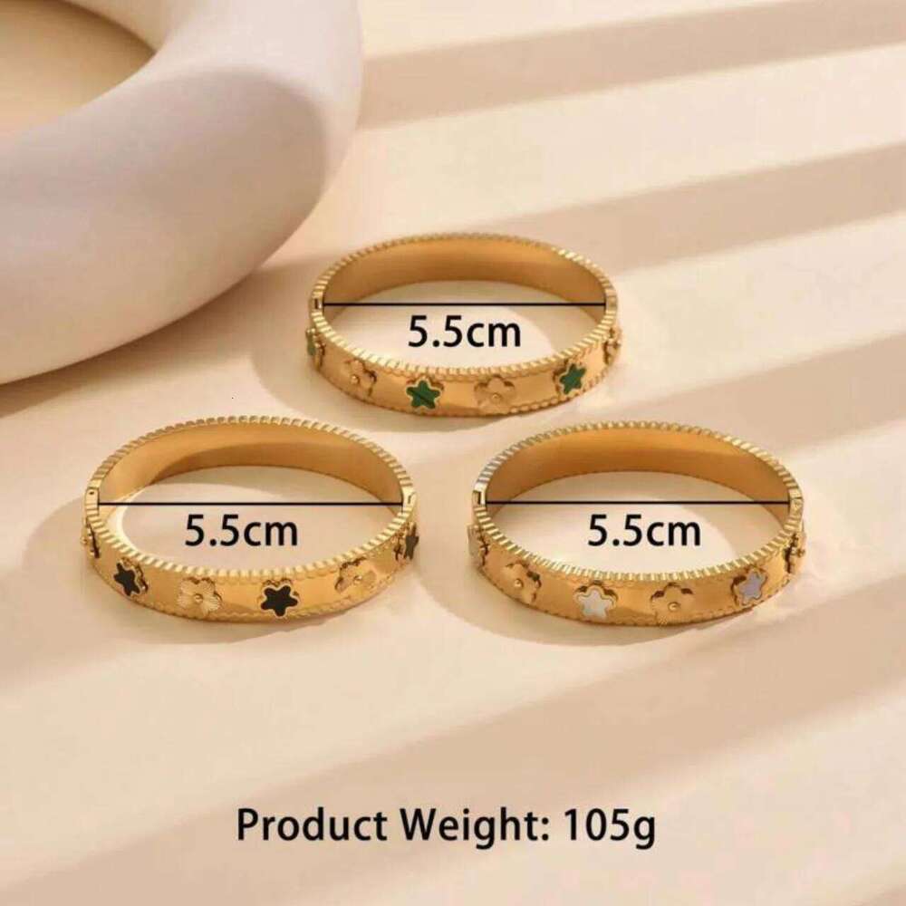 Fashion Flower Stainless Steel Style Vintage Cinquefoil Kaleidoscope Narrow Bracelet for Women Hand Jewelry XJ260127