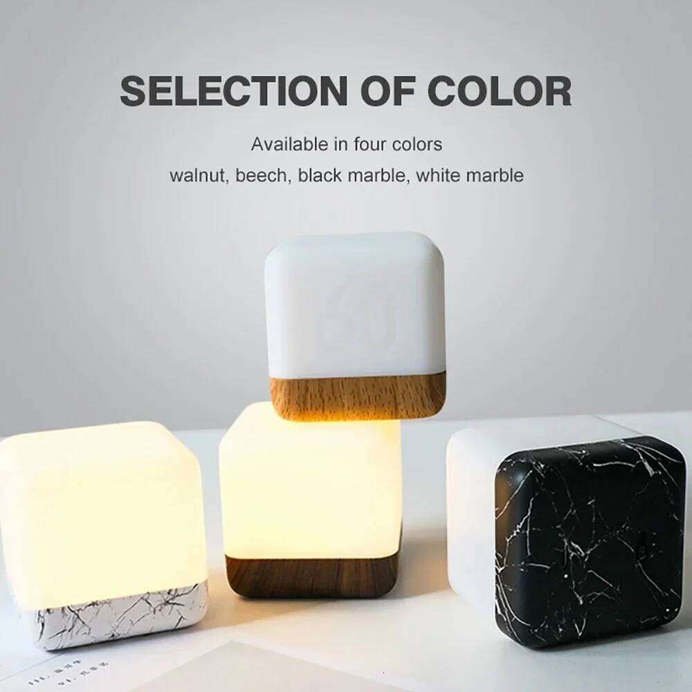 LED Flip Timer Night Cube Table Desktop USB Rechargeable Bedside Lamp Bedroom Decoration Creative Gifts Z260127