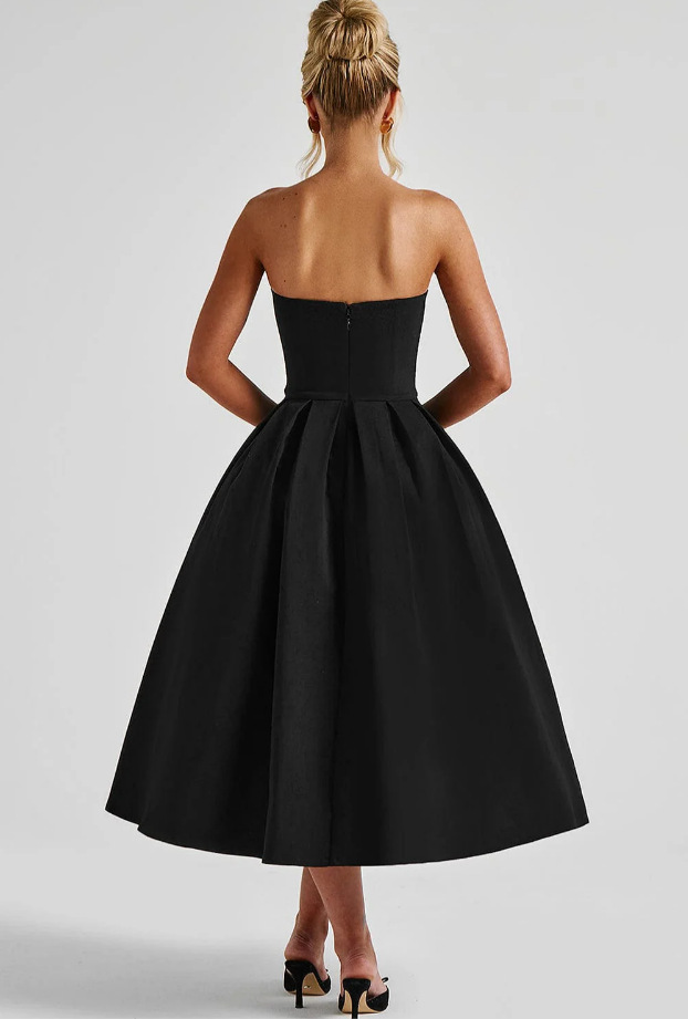 hot Free delivery women dress Summer minimalist dress for women solid color slimming commuting mid length skirt