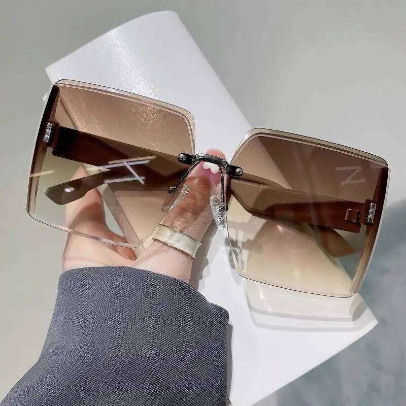 Vintage Square Sunglasses Woman Classic Retro Gradient Mirror Frameless Sun Glasses Female Fashion Rimless Oculos De Sol Z260127