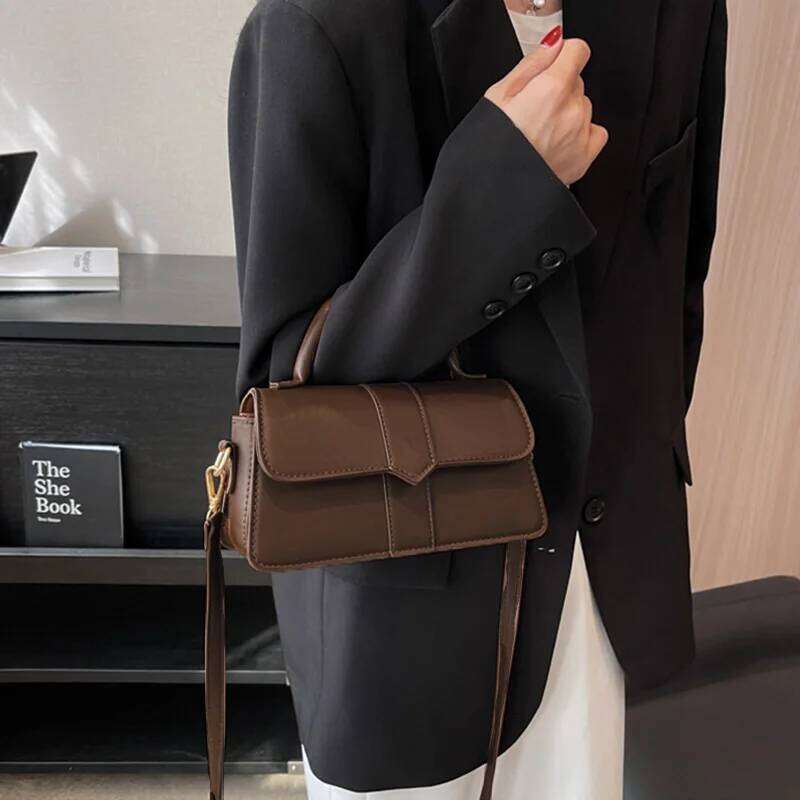 2024 New Trend Luxury Pu Leather Shoulder for Women Handbag Fashion Crossbody Vintage Underarm Bag Small Square Satchel