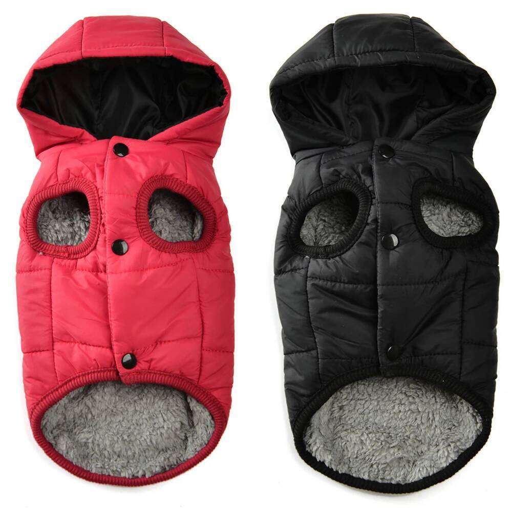 Hooded Jacket Soft Warm Fleece Velvet Puppy Vest Coat Pet Dog Hat Clothes Cold Proof Winter Padded Yorkies Costume XJ260127