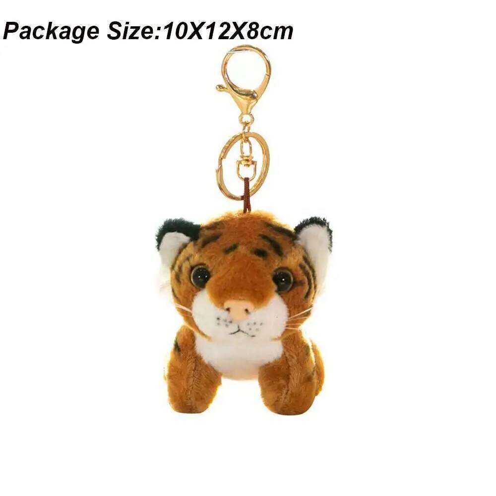 Cute Plush Keychain Stuffed Funny Animal Charm Soft Cartoon Tiger Key Rings Backpack S260126
