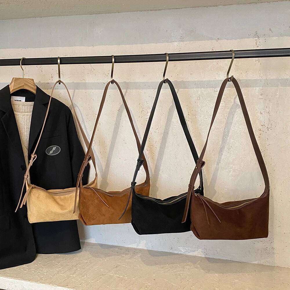 Niche Design Retro Versatile Faux Suede Underarm New Korean Style Fashion Texture Single Shoulder Women's Bag