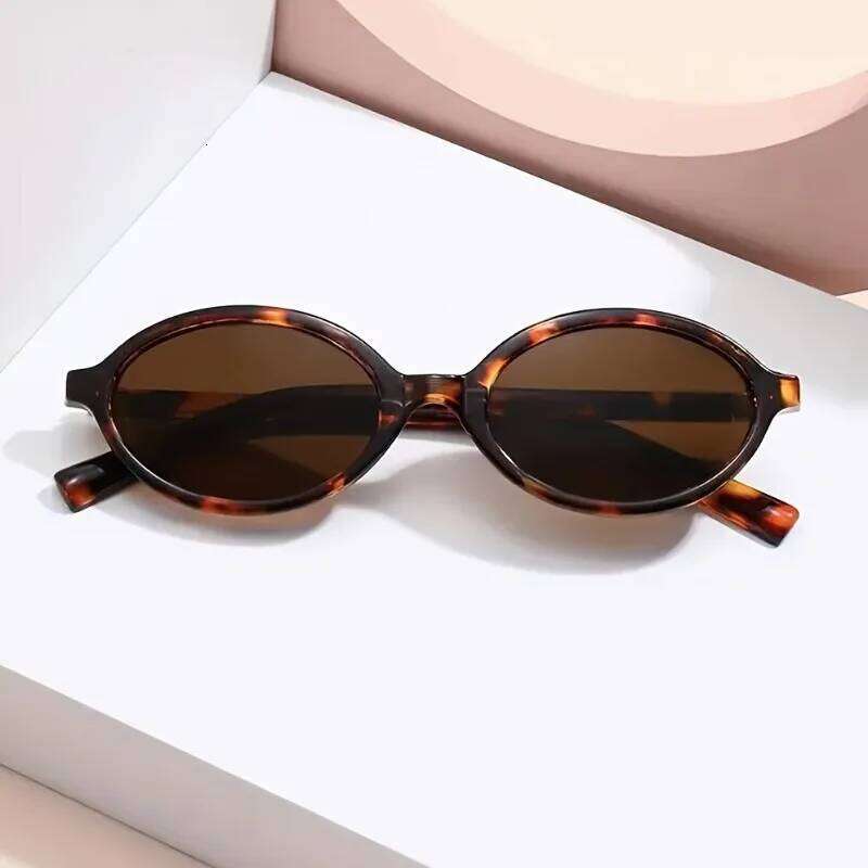 1 piece Set of Simple Oval Shaped Suitable for Both Men and Women Leopard Print Retro Women's Glasses Z260127