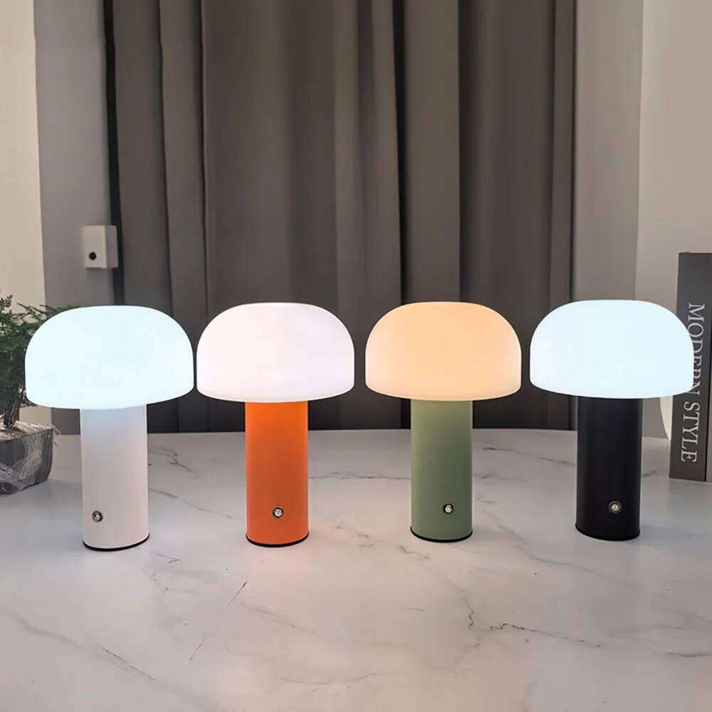 New LED Charging Table 3-colors Dimming Desk Lamp Mushroom Night Light for Bar Restaurant Bedroom Decoration Z260127