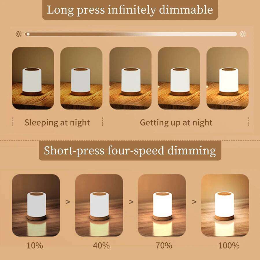 Touch Table Rechargeable Bedroom Bedside Lamps RGB Warm White Night Light Dimmable LED Desk Lamp for Living Room Home Gifts Z260127