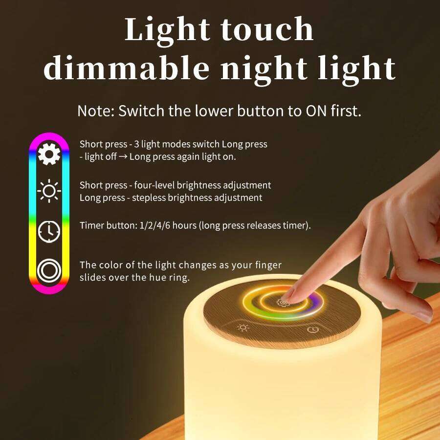 Touch Table Rechargeable Bedroom Bedside Lamps RGB Warm White Night Light Dimmable LED Desk Lamp for Living Room Home Gifts Z260127
