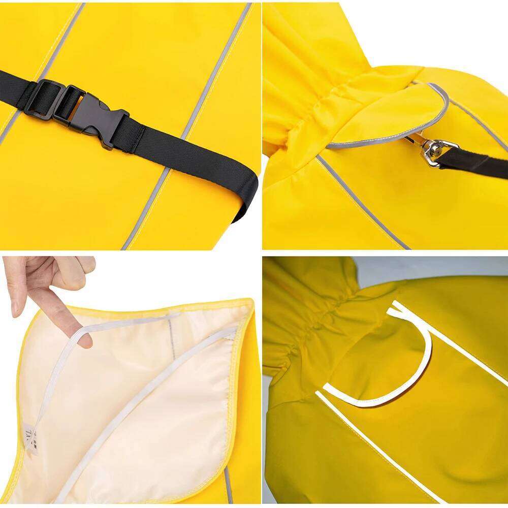 Large Raincoat - Waterproof Jackets Windproof Thickened Fabric Winter Dog Rain Coat with Reflective Strip XJ260127
