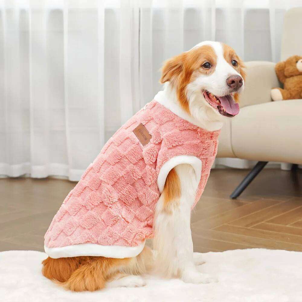 0.5-42.5kg Thick Clothes For Big Dogs Winter Warm Flannel Jacket Large Dog Pet Sweater Vest Golden Retriever Sweatshirt Coat XJ260127