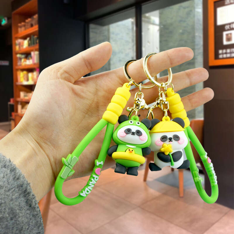 Cute Creative Kung Fu Panda Travel 3D Soft Rubber Doll Car Bag Keychain Pendant Gift S260126 078