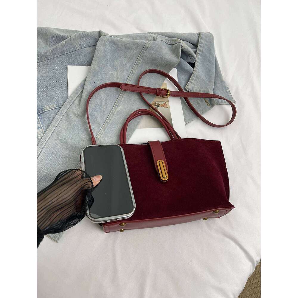 Suede Velvet Handbag Crossbody Mother Single Shoulder Women's Bag Fashionable Casual Clutch for Ladies