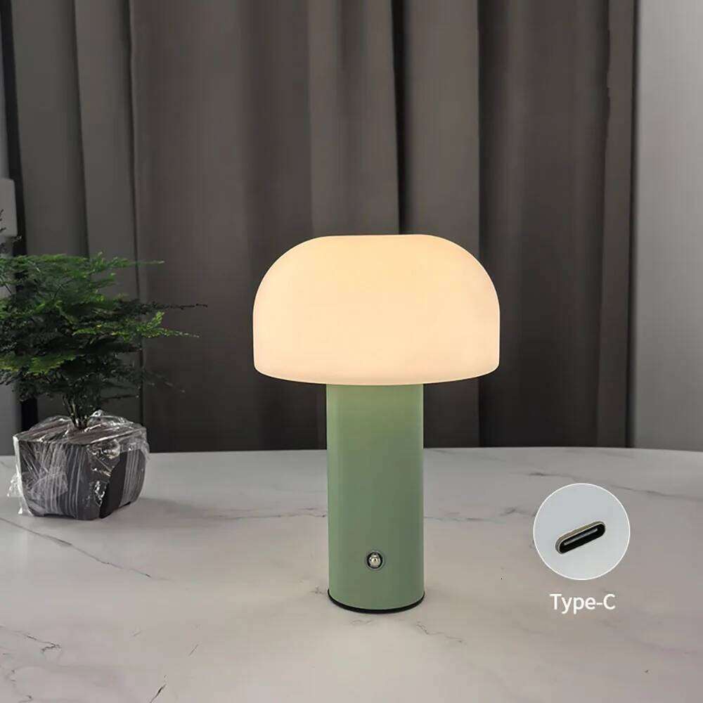 New LED Charging Table 3-colors Dimming Desk Lamp Mushroom Night Light for Bar Restaurant Bedroom Decoration Z260127