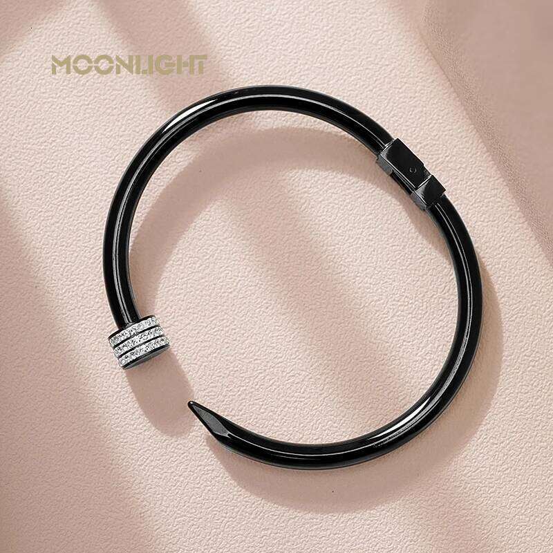 Open Female Trendy Stainles Bangles Nail Classic Simple Brand MOONLIGHT 10 Steel Screw Bracelet For Women Accessories Gift XJ260127