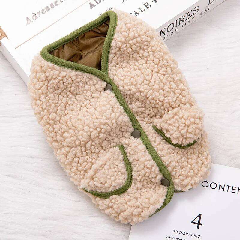 Autumn Cute Pocket Dog Warmth Vest Lamb Fleece Coat Pet Jacket Puppy Christmas Clothes XJ260127