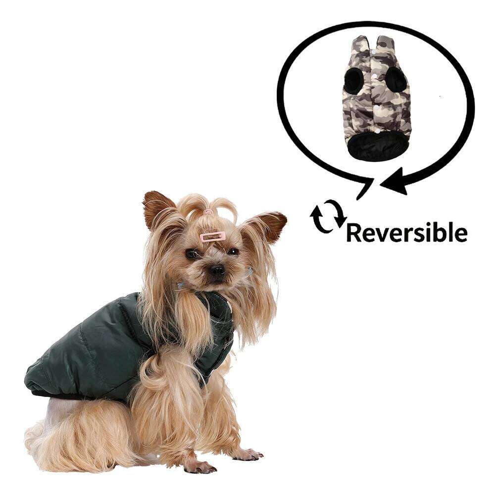 Cozy Pet Clothes Reversible Dogs Vest For Small Medium Dog Cat Winter Windproof Puppy Button Jacket Coat Yorkie Schnauzer Outfit XJ260127