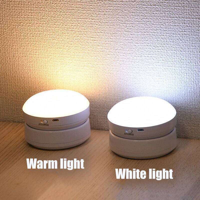 360 PIR Motion Sensing Light Round Energy Saving Bedroom USB Rechargeable Night Closet Bedside Stairs Induction Smart Lamp Z260127