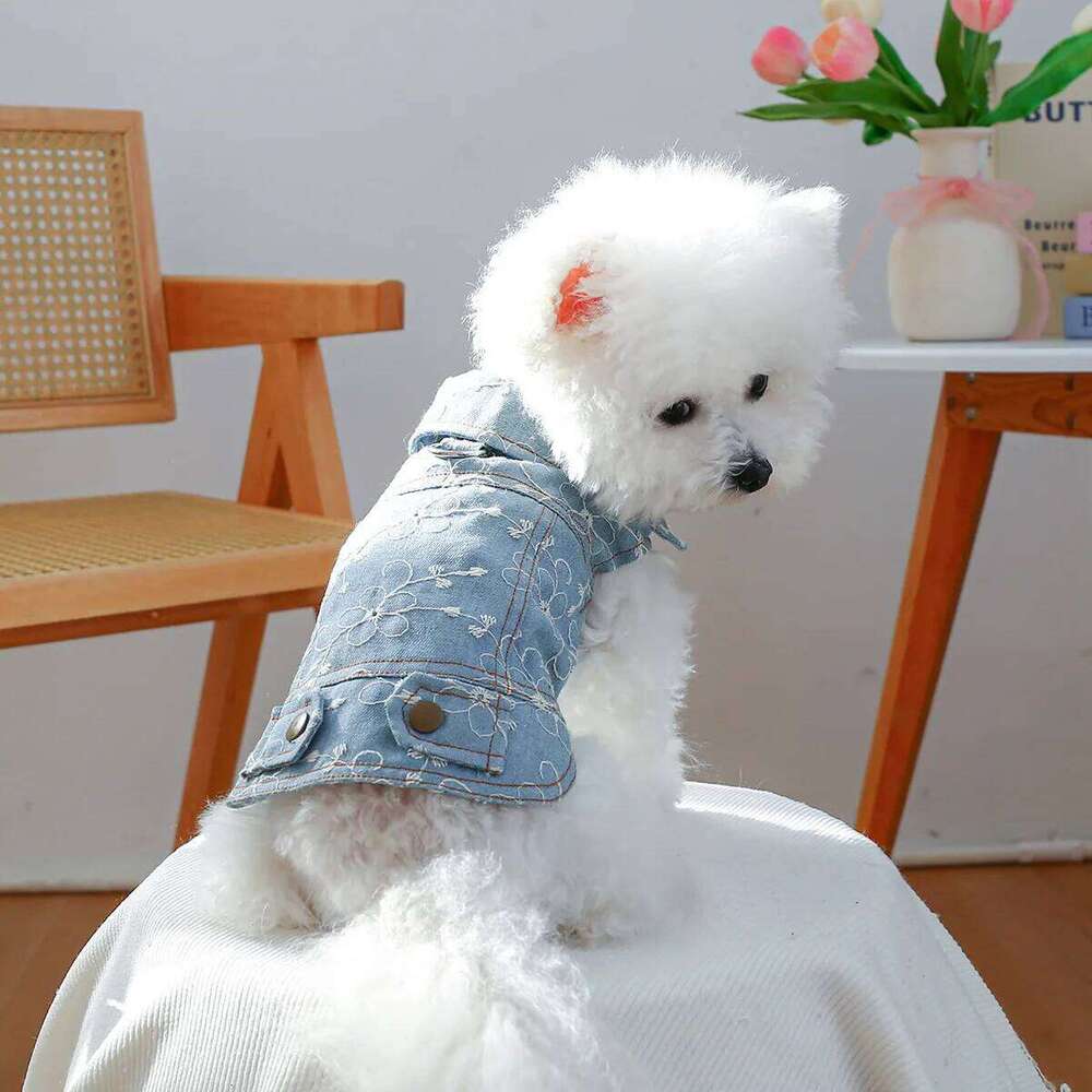 Denim Doggie Pet Jacket Sleeveless Vest Jeans Coat Autumn Spring Wear Apparel For Small Medium Dog XS XL Cat Puppy Clothes Goods XJ260127