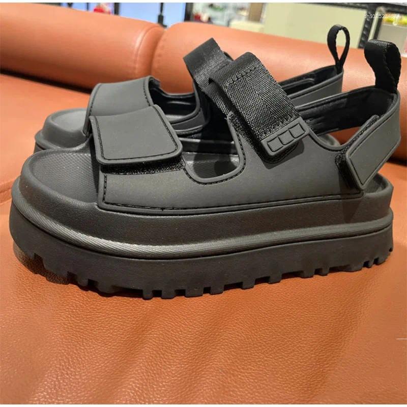 Sandals Rose Pink Thick-soled Summer Women Casual Breathable Comfortable Open-toed Viscose Buckle Luxury