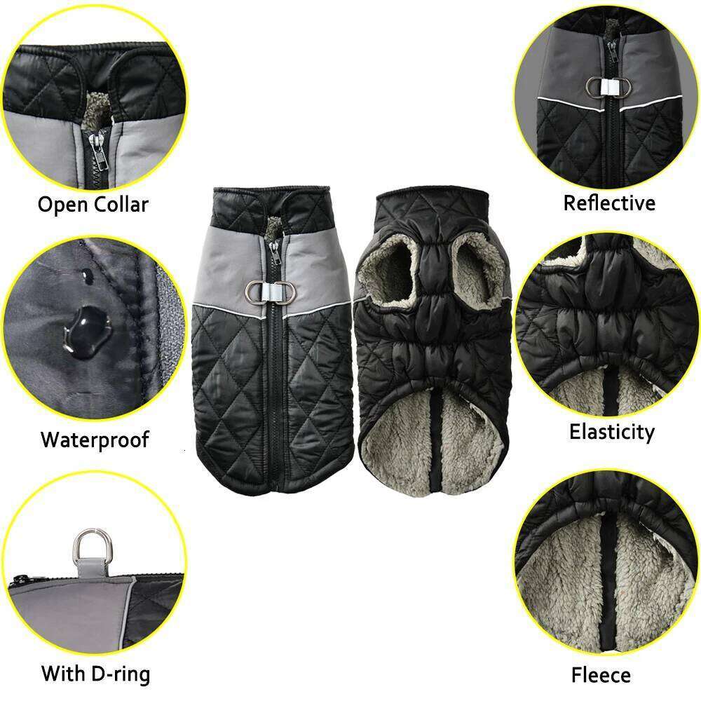 Warm Dog Clothes For Small Medium Dogs Cat Windproof Waterproof With D-ring Elasticity Puppy Jacket Yorkshire Pet Fleece Costume XJ260127
