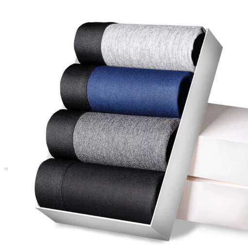 Underwear, Men's Pure Cotton Boxer Shorts, Pack of Four, Solid Color Bottoms, Breathable Underpants, Four-String Briefs C260107