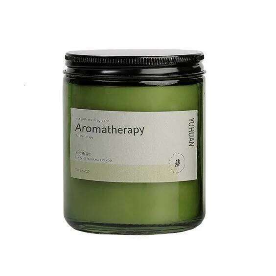 Dark Green Glass Bottle Scented Candle Decoration, Plant Essential Oil Soy Wax, Indoor Light Fragrance Souvenir Y260127