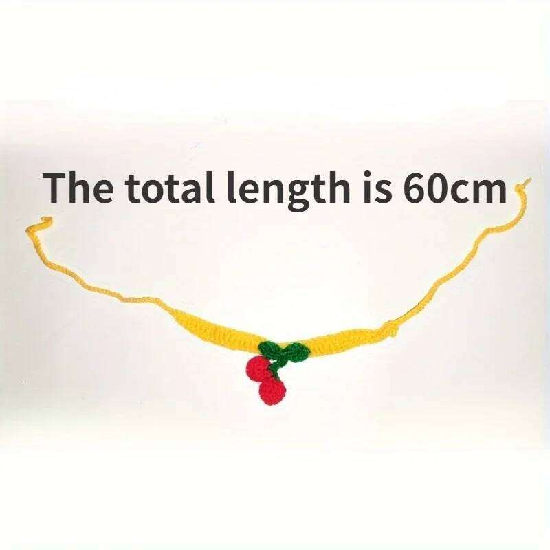 Hand-woven Pet Collars, Adorned With Cherries, Cute Necklaces, Cat Supplies, And Cat Accessories