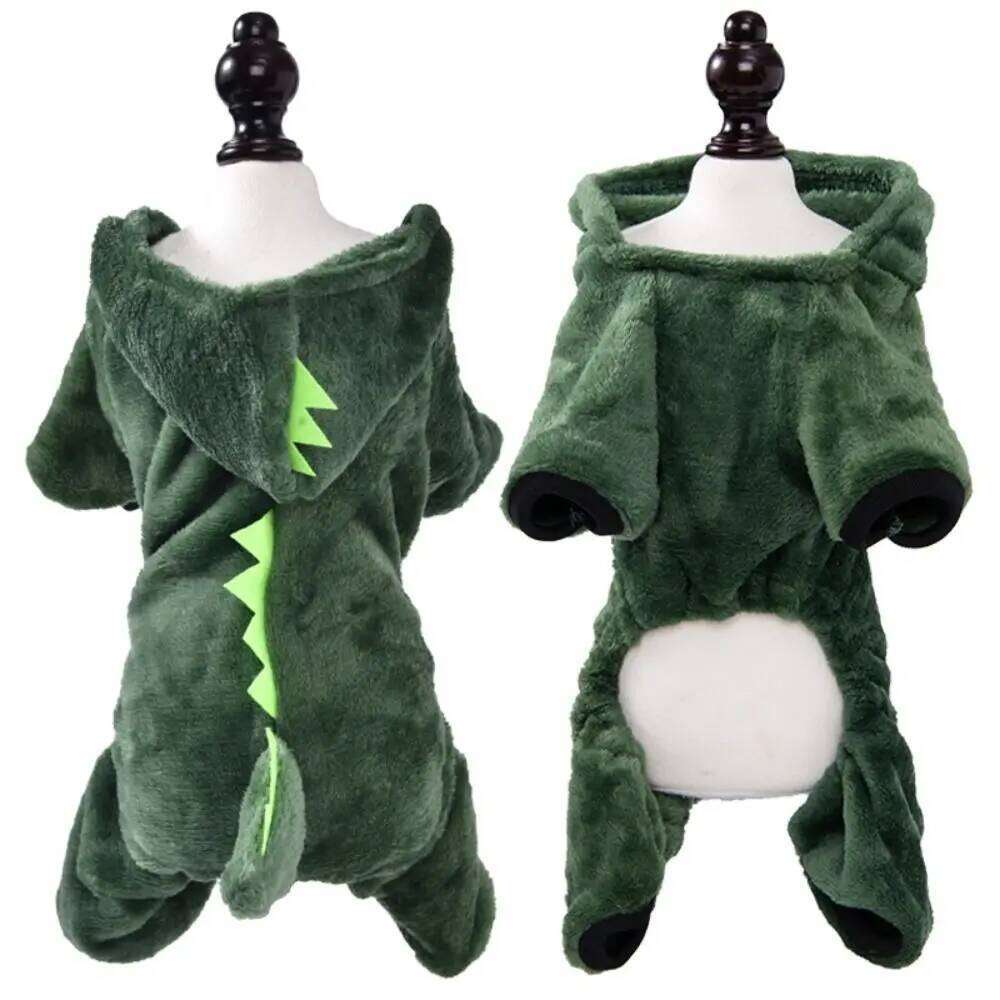 Cute Cartoon Animal Clothes Warm Fleece Pet Clothing Dog Jumpsuit Puppy Cat Dinosaur Outfit French Chihuahua Jacket XJ260127