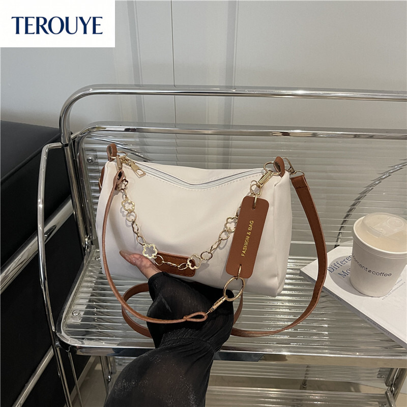 TEROUYE Autumn and winter new fashion trend women's shoulder bag, Korean style niche chain handbag, retro elegant style luxury