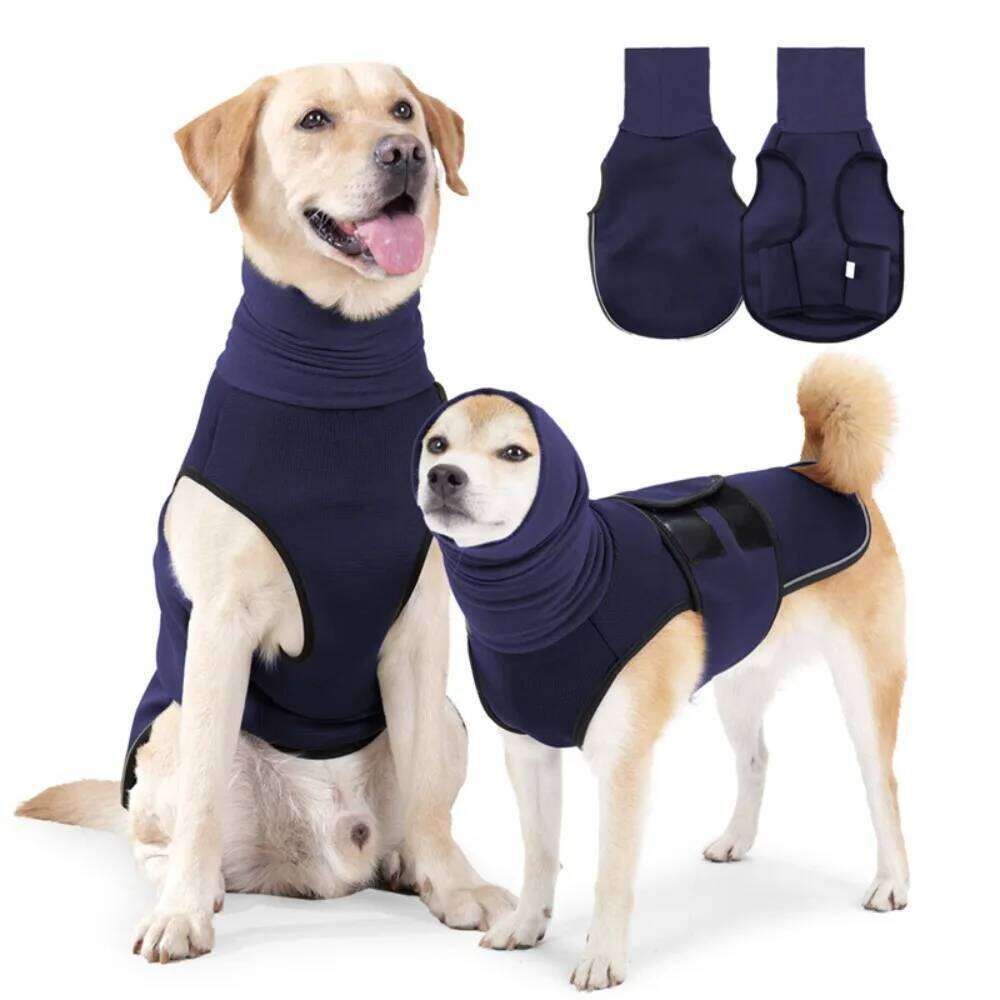 Noise-proof Calming Hoodie Anxiety Relief Reflective Pet Earmuff Noise Protection Breathable Vest Jacket Small Large Dog XJ260127