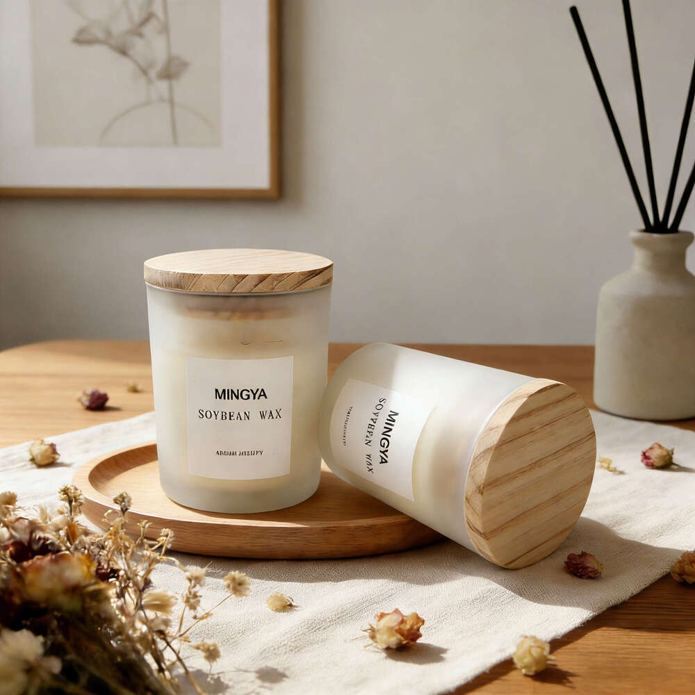 Wooden Lid Creative Ornament Aromatherapy Candle Smokeless Calming Relief for Workplace Professionals Late Night Rescue Sense of Farewell to Anxiety Y