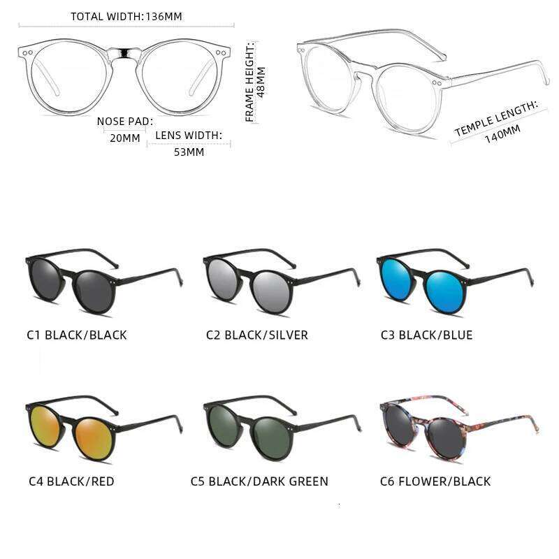 Luxury Small Round Polarized Sunglasses Women Men Retro Classic Black Sun Glasses For Ladies Fashion Driving Shades UV400 Z260127