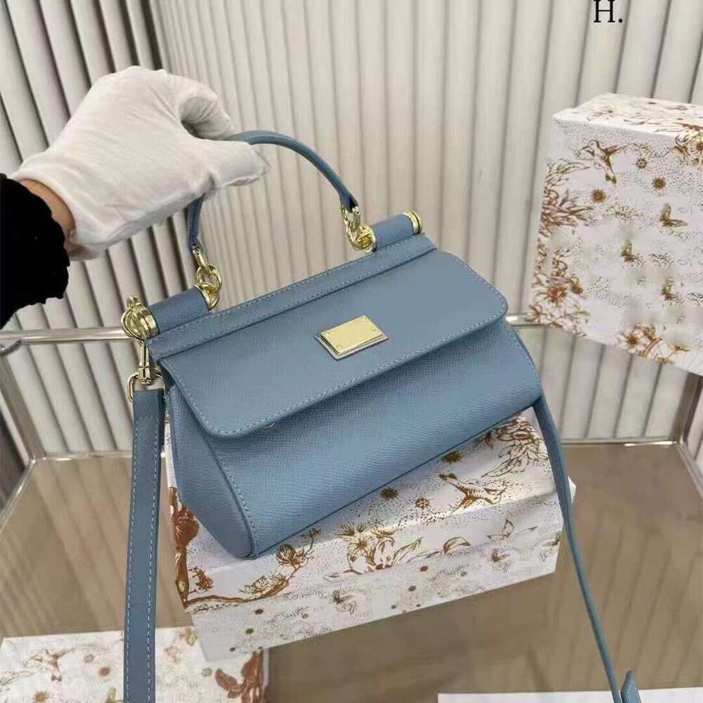 Totebag Shoulder ROSE NOIRE New Sicilian Palm Print Horizontal Solid Color Single Crossbody Handbag Genuine Leather Flap Platinum Women S Bag