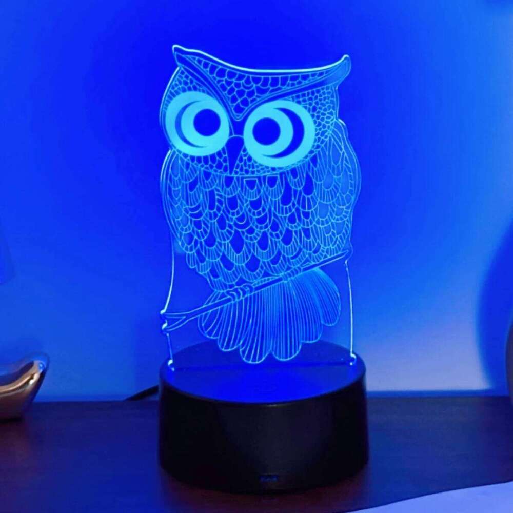 USB Owl 3D Night - Tabletop Decorative RGB Brilliant Light, Perfect for Ambience, Bedroom Light Z260127
