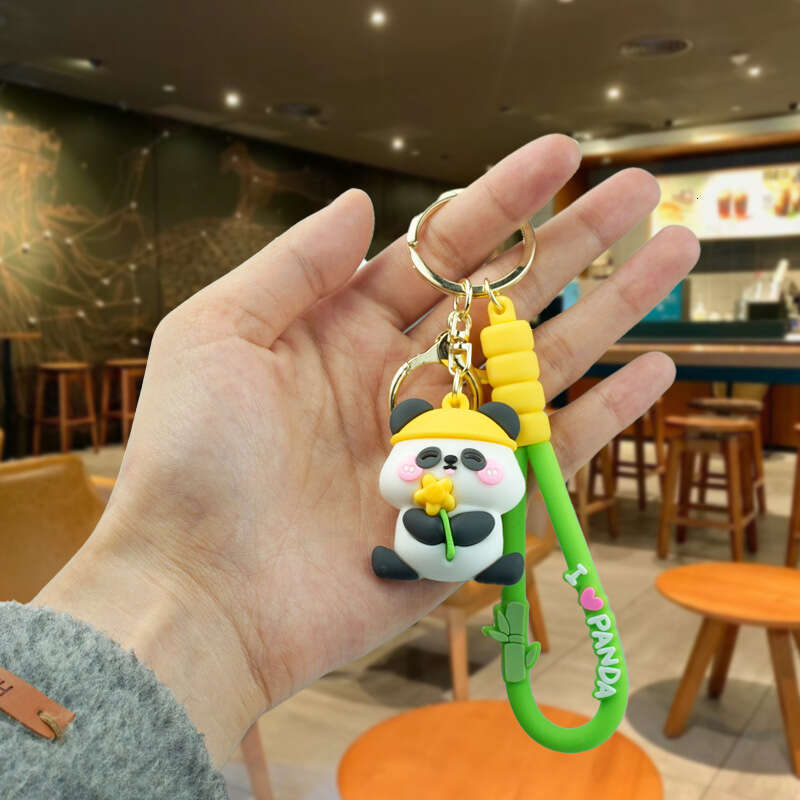 Cute Creative Kung Fu Panda Travel 3D Soft Rubber Doll Car Bag Keychain Pendant Gift S260126 078