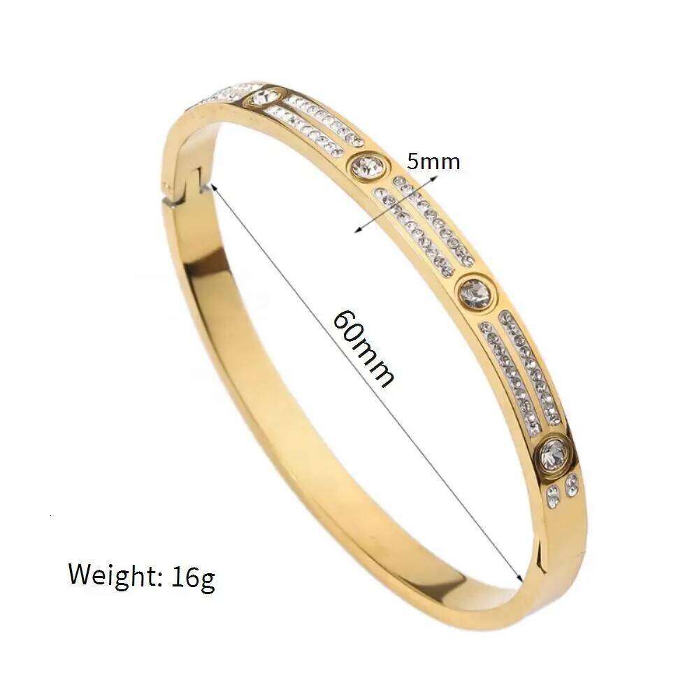 New Double Row Zircon Star Stainless Steel Bracelet, Women's Lightweight Luxury Fashion Hand Accessory XJ260127