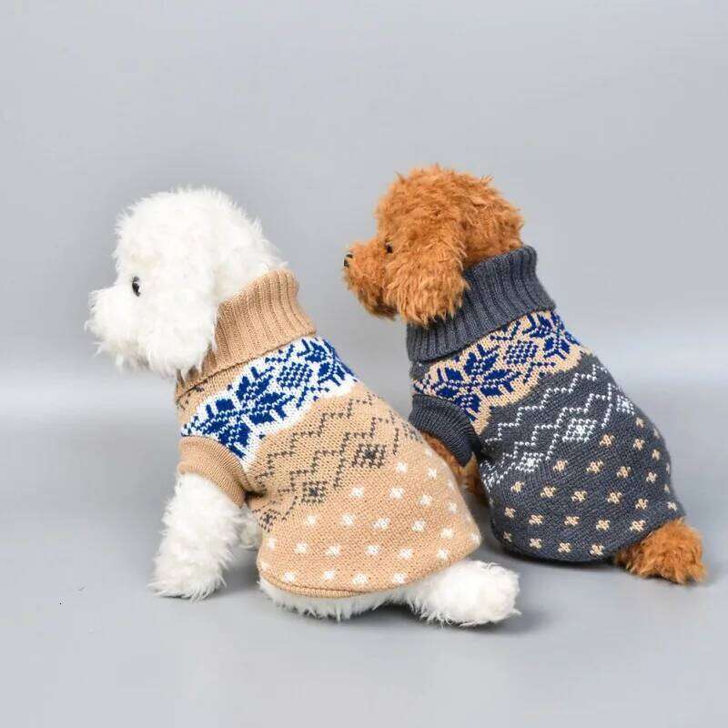 XS-XXL Soft Classic Puppy Dog Sweater Autumn Winter Warm Clothes Snowflake Pattern Pet Coat For Small Medium Large Dogs Cats XJ260127