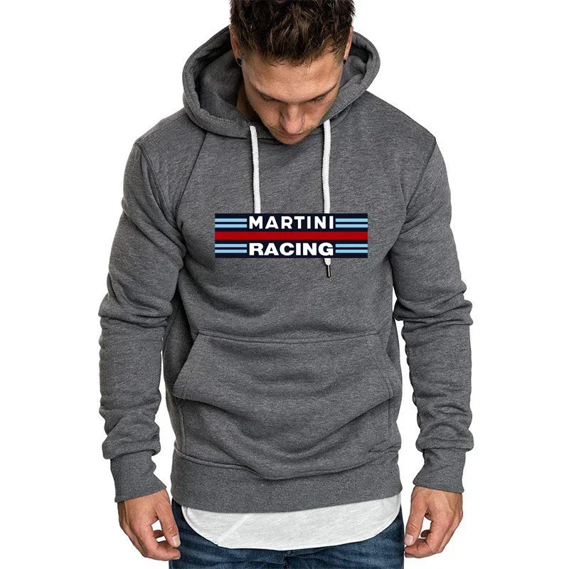 Mens Martini Racing Print Hoodie Unisex Fleece Pullover Clothing AutumnWinter HighQuality Casual Streetwear 260127