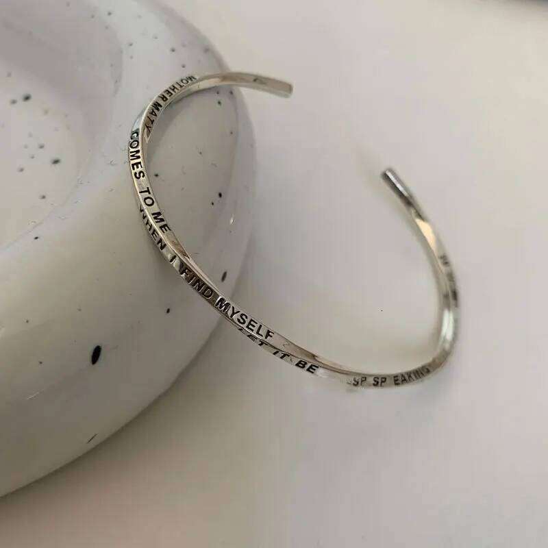 VENTFILLE 925 Sterling Silver Vintage Engraved Twisted Cuff Bracelet For Women Gift Jewelry Accessories Dropshipping Wholesale XJ260127