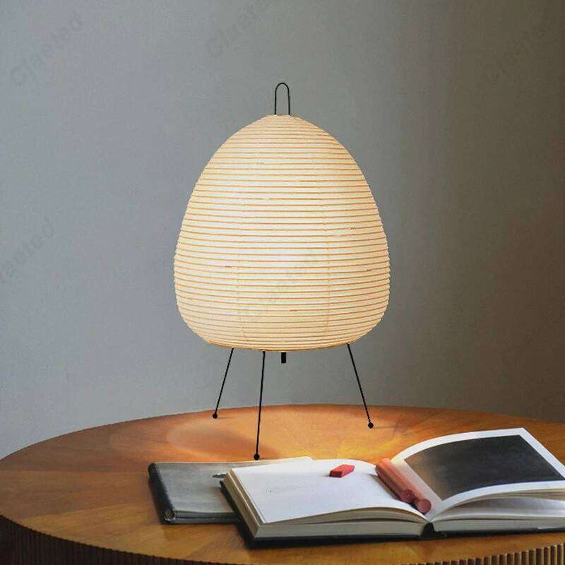 Design Tripod Rice Paper Table Japanese Style Lantern Led Desk Lamp for Bedroom Z260127